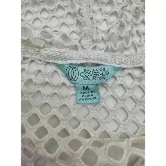 Balance Collection Women's Size M White Mesh Bathing Suit Coverup - Picture 3 of 7